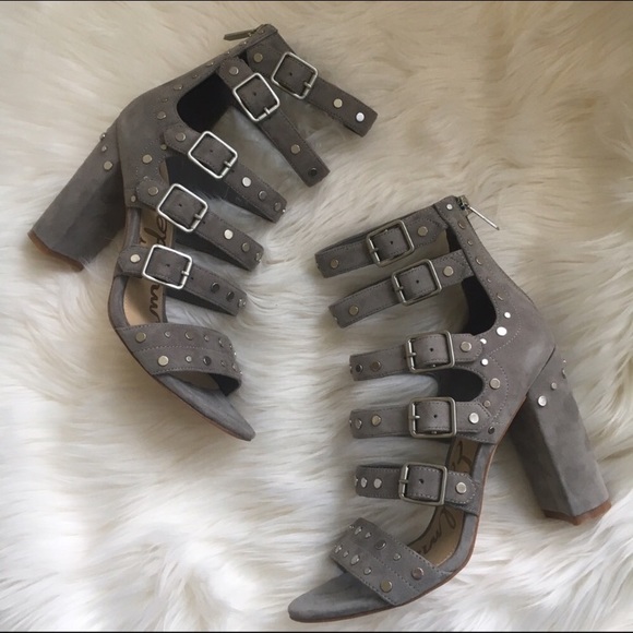 Sam Edelman Grey Suede Heels - Picture 1 of 8